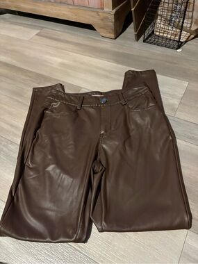 Maurices Dark Brown Faux Leather Womens Pants